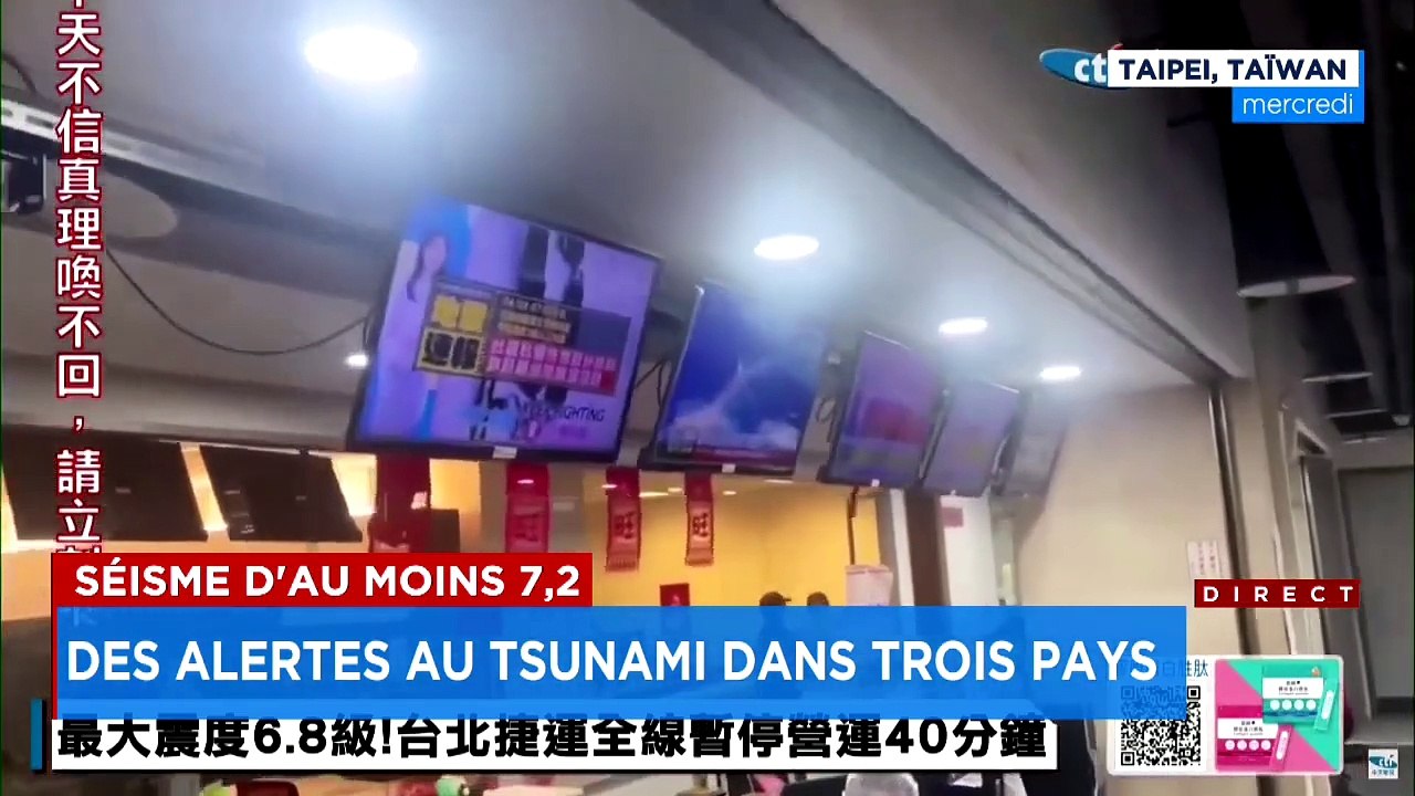 Alertes au tsunami à Taïwan, au Japon et aux Philippines après un puissant séisme de magnitude 7,5
