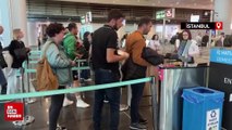 İstanbul'daki havalimanlarında Ramazan Bayramı tatili yoğunluğu sürüyor