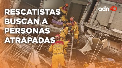 Rescatistas trabajan a marchas forzadas tras el reciente sismo presentado en Taiwán