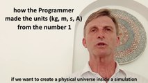 Programming a simulation universe; from units = 1 (dimensionless) to 4 units = kg, m, s, A (the physical units of mass, space and time).