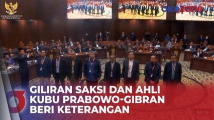 Sidang MK Dilanjutkan Hari Ini, Giliran Saksi dan Ahli Kubu Prabowo-Gibran Beri Keterangan