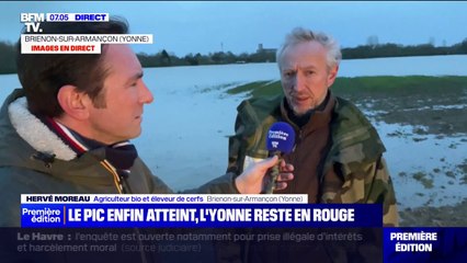 Crues dans l'Yonne: submergé, le terrain de cet agriculteur ne sera pas exploitable avant "deux mois"