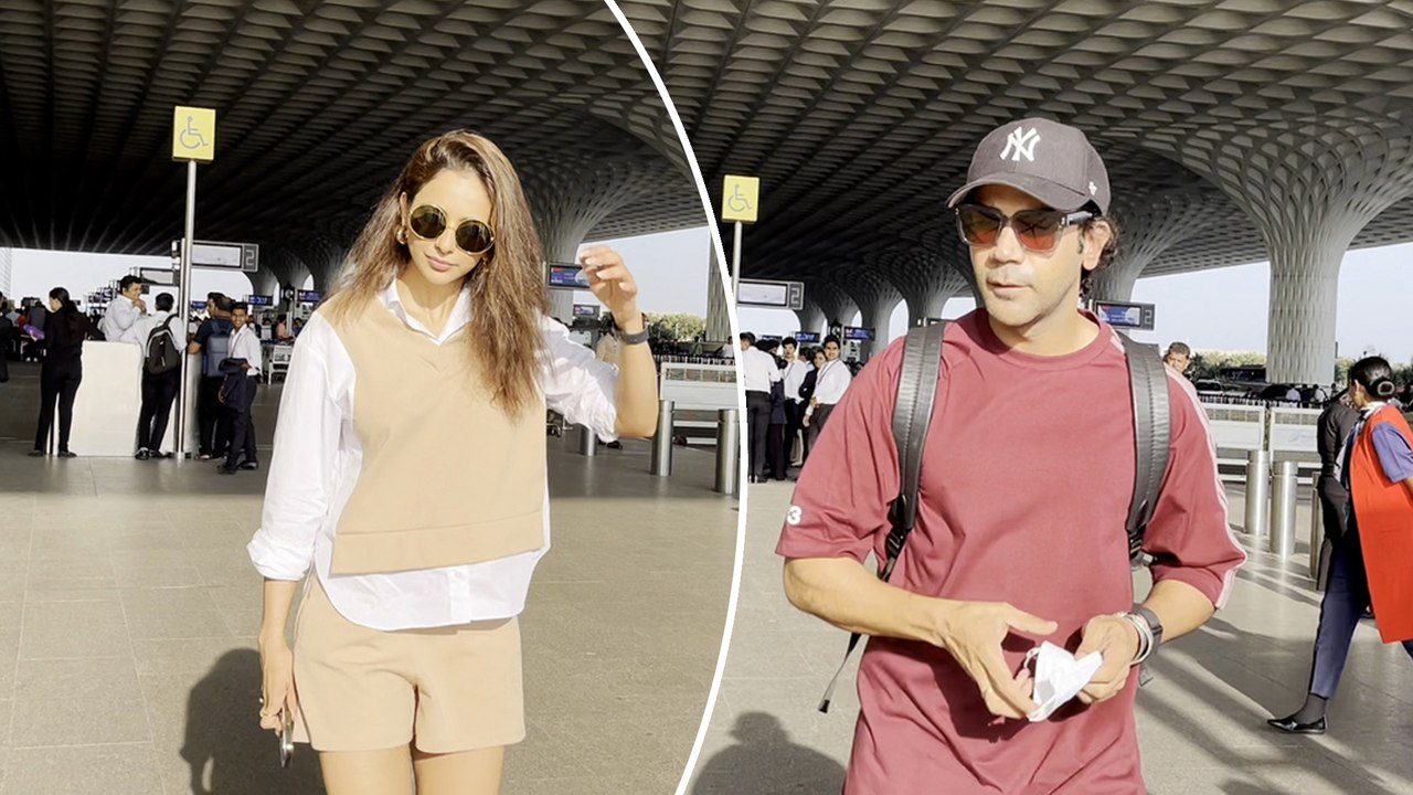 Stree Actor Rajkummar Rao & Yaariyan Girl Rakul Preet Singh's Stylish Airport Entry