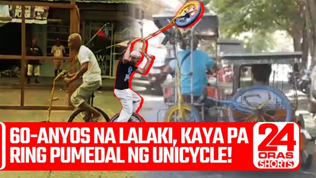 60-anyos na lalaki, kaya pa ring pumedal ng unicycle!! | 24 Oras Shorts