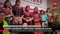 Mujeres Rarámuris comparten su experiencia de participar en carrera de 540 km en EU