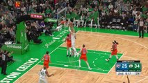 Porzingis shoves Chet with the putback