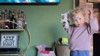Watch adorable Manchester tot perfectly mimic Gladiators poses in front of TV