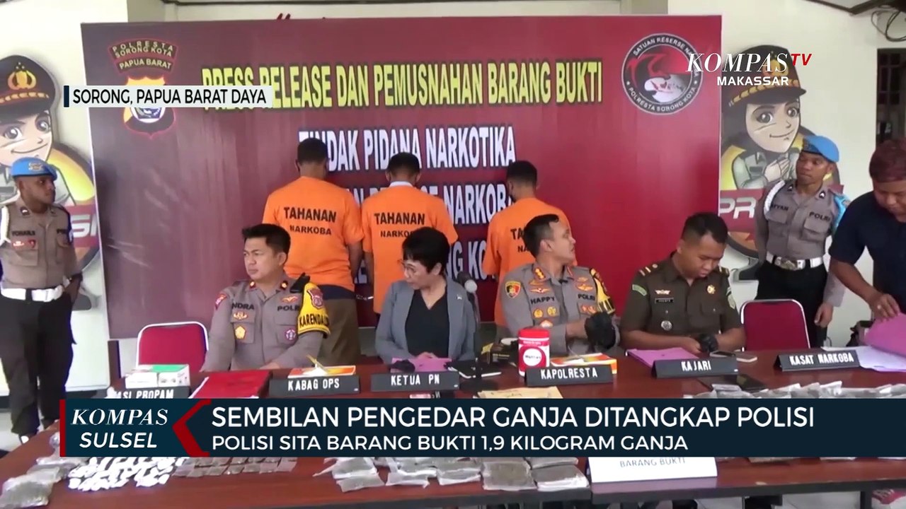 Sembilan Pengedar Ganja Ditangkap Polisi, Polisi Sita Barang Bukti 1,9 Kg