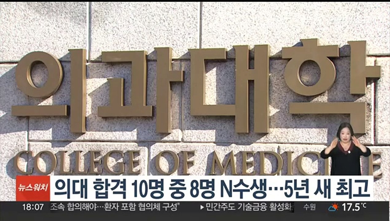 의대 합격 10명 중 8명 N수생…5년 새 최고