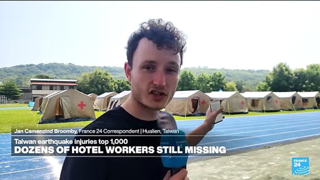 Families shelter in tents after fierce earthquake rattled Taiwan