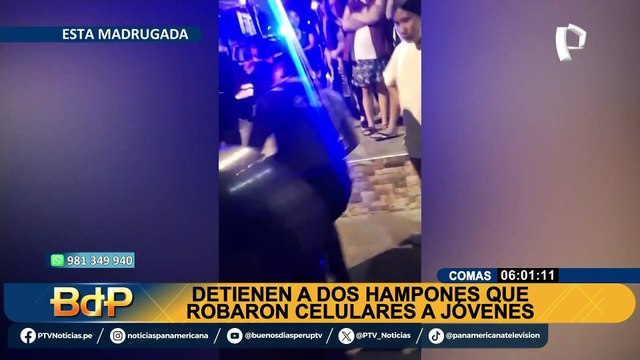 Serenos de Comas capturan delincuente con arma de fuego tras robar celulares a dos jóvenes