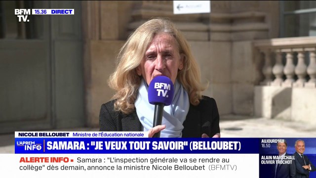 Samara: Je veux tout savoir assure Nicole Belloubet, ministre de l'Éducation nationale