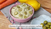 Hummus de garbanzos con aceitunas y anchoas
