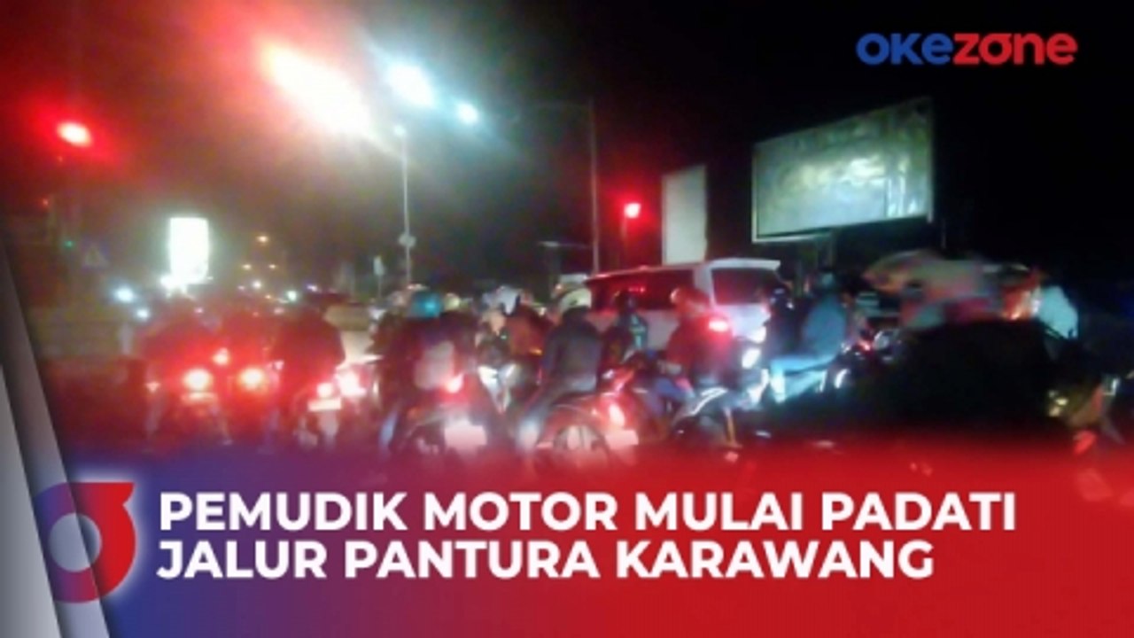 Pemudik Motor Mulai Padati Jalur Pantura Karawang, Polisi Buka 2 Jalan Alternatif