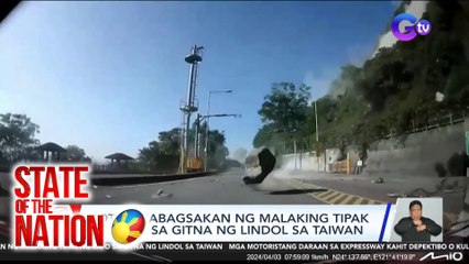 Kotse, nabagsakan ng malaking tipak ng bato sa gitna ng lindol sa Taiwan | SONA