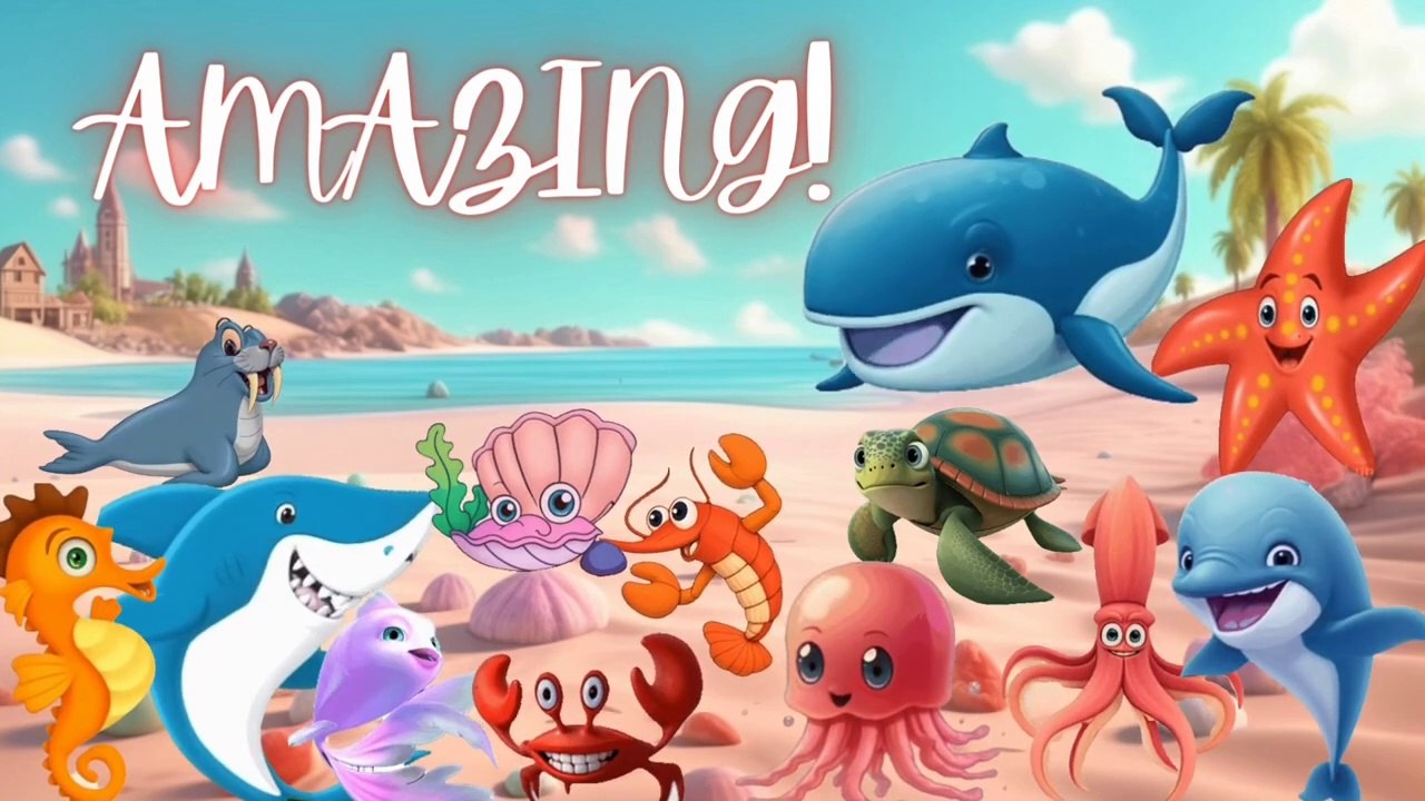 SEA ANIMALS _ Sea Animals Names In English With Pictures For Kids _@BUBBLEFUNFLIX _