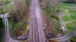 Drone footage shows railway embankment collapse near Tonbridge