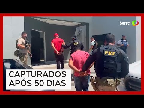 Veja o momento em que fugitivos do presídio de Mossoró são presos e chegam à PF