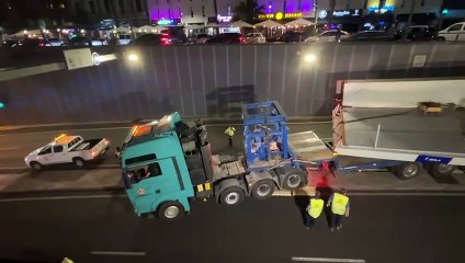  El operativo para trasladar el primer módulo de la futura pasarela del Padre Anchieta ya está en marcha