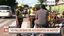 45 fallecidos en accidentes de motos