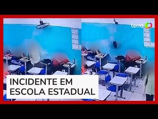 Aluna se levanta segundos antes de ventilador cair em sua mesa; veja vídeo