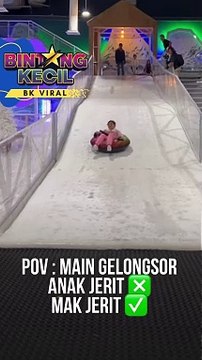 Anak dia relax je… tiba time mak, mak yang jerit #iceskating #theangguns #diananasir #games