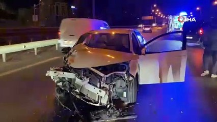 TEM Otoyolu'nda otomobil cipe arkadan çarptı