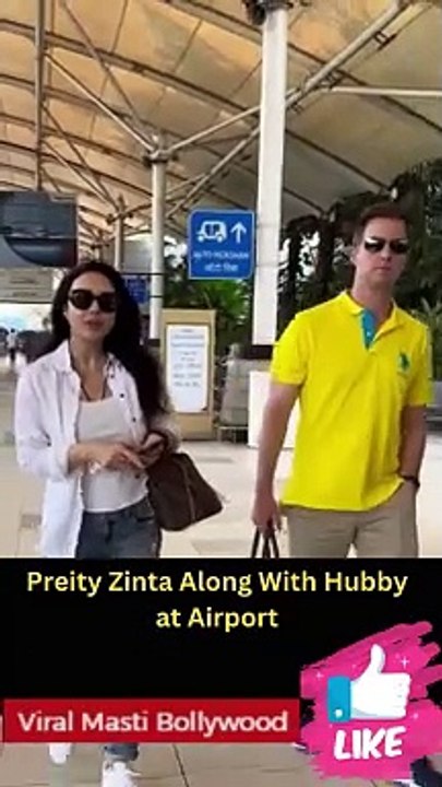 Preity Zinta Along With Hubby at Airport