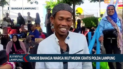 Tangis Bahagia Warga Ikut Mudik Gratis Polda Lampung