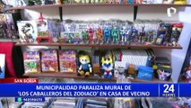 San Borja: municipio pide descargos de vecino que pinto mural de Caballeros del Zodiaco en su casa