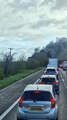 Massive vehicle fire causes huge problems on A1 near Doncaster