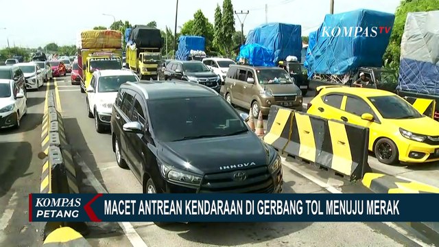 Antrean Kendaraan di Gerbang Tol Menuju Pelabuhan Merak Membludak! Macet Mengular 6 KM