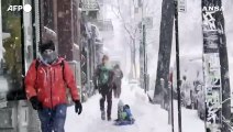 Canada, imprevista tempesta di neve primaverile a Montreal