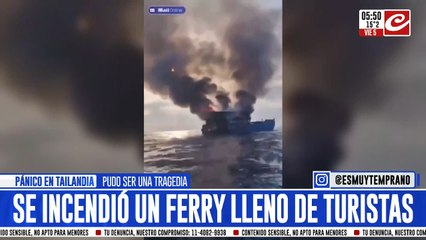 Terror en altamar: se incendió ferry repleto de turistas