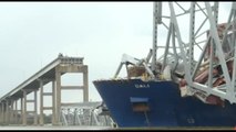 La demolizione e pulizia del ponte distrutto a Baltimora