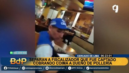 Fiscalizador pide coima de S/400 para no imponer una multa a pollería en el Cercado de Lima