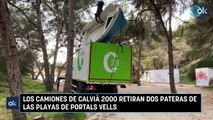 Los camiones de Calvià 2000 retiran dos pateras de las playas de Portals Vells