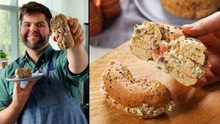 How to Make a Chopped Lox and Veggie Bagel