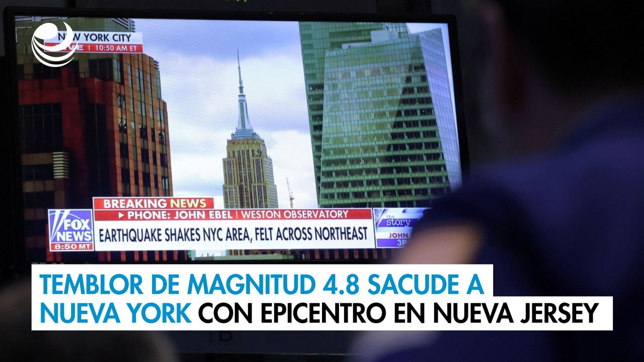 Temblor de magnitud 4.8 sacude a Nueva York con epicentro en Nueva Jersey