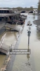 Paris : La Seine déborde sur les quais, le pic de crue attendu samedi #shorts