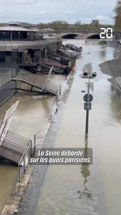 Paris : La Seine déborde sur les quais, le pic de crue attendu samedi #shorts