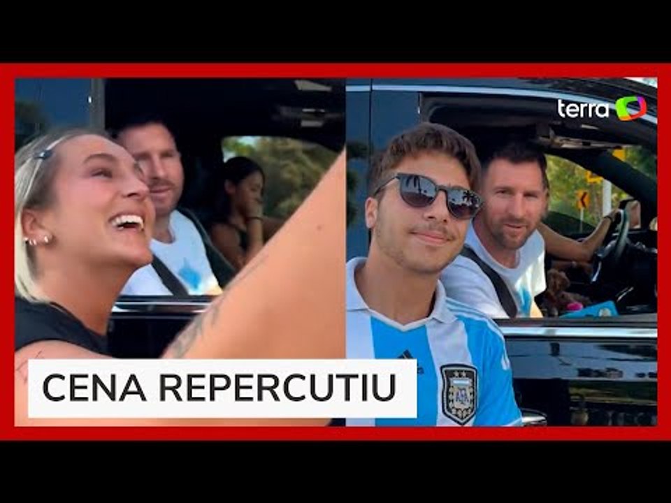 Messi leva fãs à loucura ao parar carro e atender pedidos de fotos em Miami