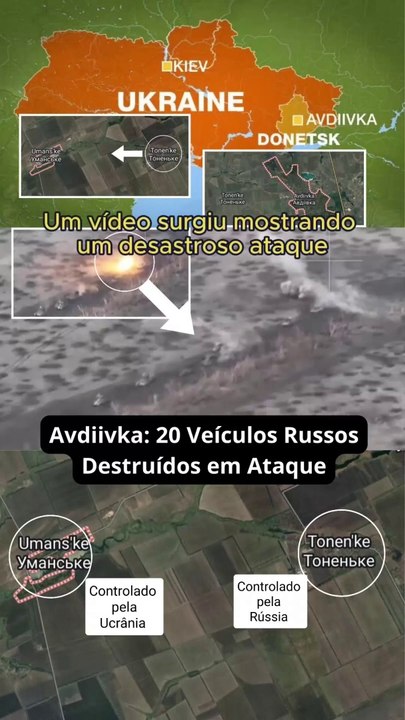 Avdiivka: 20 Veículos Russos Destruídos em Ataque