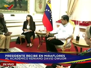 Presidente Nicolás Maduro sostiene encuentro en Miraflores con el Académico Keniano David Owuor