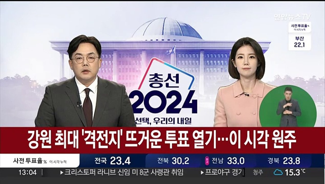 강원 최대 '격전지' 뜨거운 투표 열기…이 시각 원주