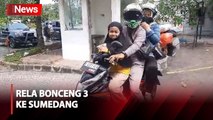 Demi Pulang Kampung, Pemudik Motor Asal Cikarang Nekat Bonceng 3 ke Sumedang