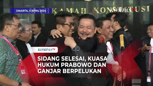 Momen Kuasa Hukum Prabowo dan Ganjar Pelukan usai Sidang Sengketa Pilpres