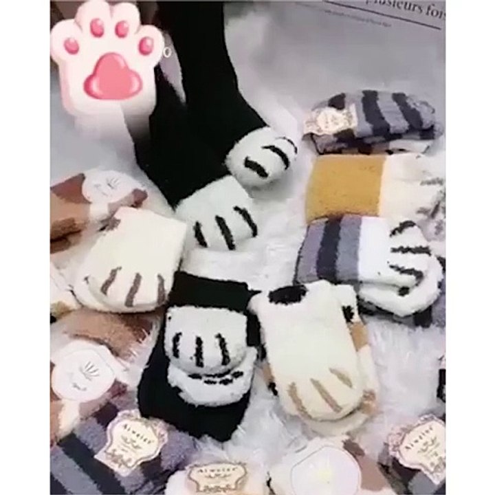 Cat socks for cat lovers! ADORABLE WARM CAT PAW HIGH SOCKS TRENDING 2024