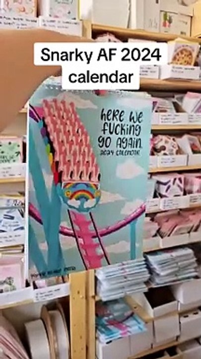 HERE WE F-ING GO AGAIN 2024 CALENDAR, FUNNY HANGING MONTHLY WALL CALENDAR, TRASH TALK WALL CALENDAR 2024, GET READY FOR A YEAR OF SASS, SNARK AND A F*CK-TON OF SWEARS, ADVENT CALENDAR 2024, GAG GIFT FOR FRIENDS