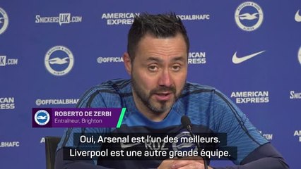 Brighton - De Zerbi élogieux envers Arsenal et Arteta